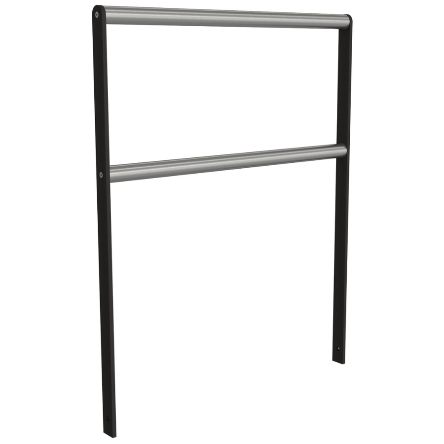 Fietsbeugel design | Plat staal 50x12 / RVS buis Ø48 mm | antraciet BD703 fijn structuur