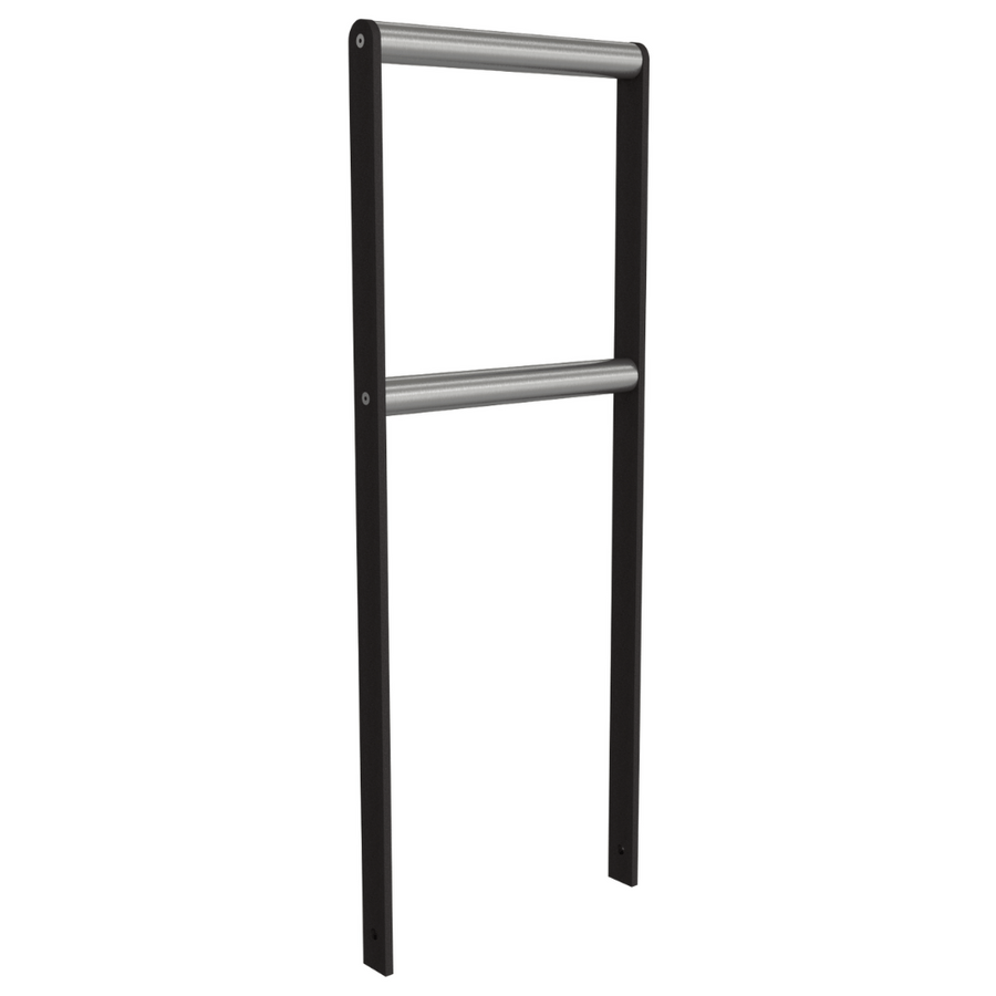 Fietsbeugel design | Plat staal 50x12 / RVS buis Ø48 mm | antraciet BD703 fijn structuur