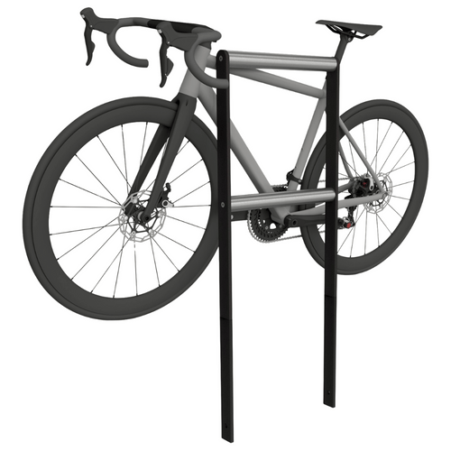 Fietsbeugel design | Plat staal 50x12 / RVS buis Ø48 mm | antraciet BD703 fijn structuur