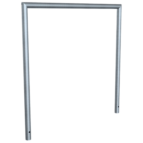 Verzinkte fietsbeugel BD703, Ø48 mm buis, 1200 mm breed, met montagegaten.
