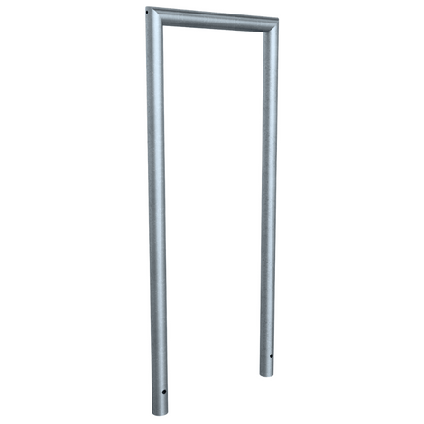 Verzinkte fietsbeugel design BD703 met buis Ø48 mm, 500 mm breed, voor professionele fietsparking.
