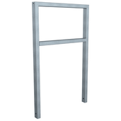 Verzinkte fietsbeugel van 60x40 mm kokerprofiel, strak design voor veilige fietsenstalling.