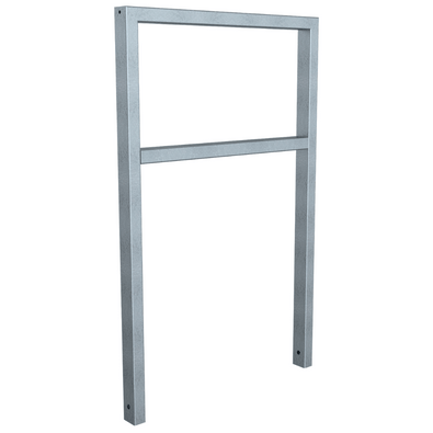 Verzinkte fietsbeugel van 60x40 mm kokerprofiel, strak design voor veilige fietsenstalling.