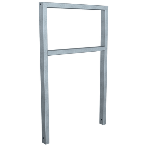 Verzinkte fietsbeugel van 60x40 mm kokerprofiel, strak design voor veilige fietsenstalling.
