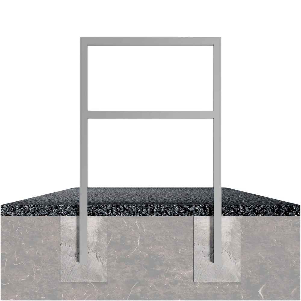 Fietsbeugel design | Koker 60x40 mm | Verzinkt of antraciet BD703 fijn structuur