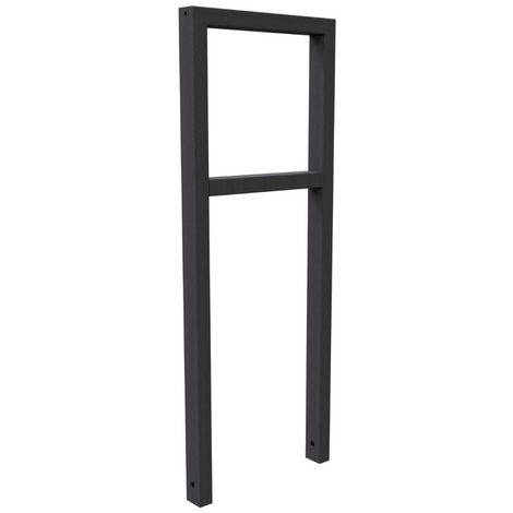Antraciet DB 703 fietsbeugel, koker 60x40 mm, met tussenligger, 450 mm, fijn structuur.