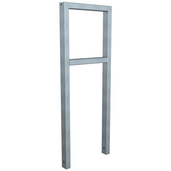 Verzinkte fietsbeugel BD703 met tussenligger, koker 60x40 mm, 450 mm breed.