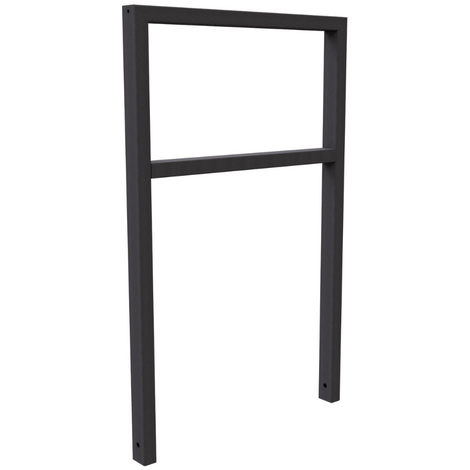 Antraciet DB 703 fietsbeugel, 750 mm hoog, met tussenligger, van 60x40 mm kokerprofiel.