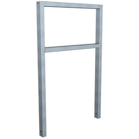 Verzinkte fietsbeugel BD703 met tussenligger, koker 60x40 mm, 750 mm breed.