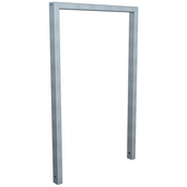 Verzinkte fietsbeugel design BD703, koker 60x40 mm, 750 mm breed, zonder tussenligger.