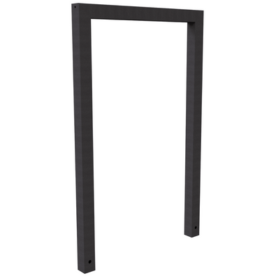 Antraciet fietsbeugel design, koker 60x60 mm, fijn structuur, voor professionele fietsenstalling.