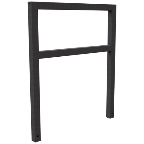 Antraciet DB 703 fietsbeugel, 1000 mm, met tussenligger, koker 60x60 mm, fijn structuur.