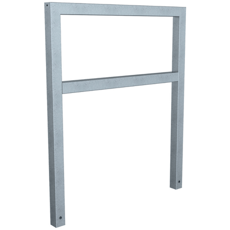Verzinkte fietsbeugel BD703, 60x60 mm koker, met tussenligger, 1000 mm breed.