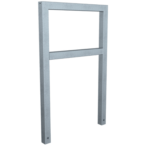 Verzinkte fietsbeugel, koker 60x60 mm, met tussenligger, 750 mm breed.