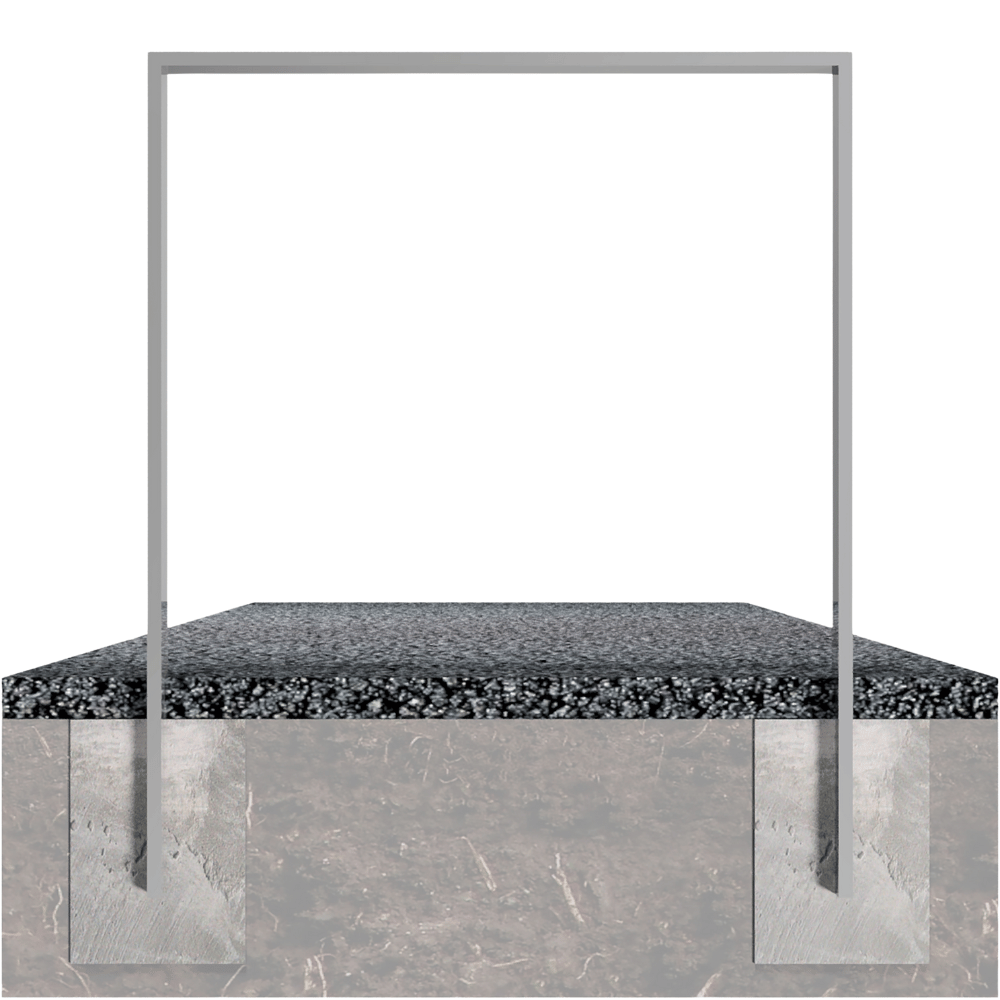 Fietsbeugel design | Koker 80x20 mm | Verzinkt of antraciet BD703 fijn structuur