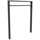 Antraciet DB 703 fietsbeugel, 80x20 mm kokerprofiel, met tussenligger, 1000 mm breed.