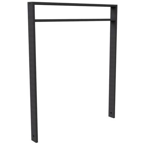 Antraciet DB 703 fietsbeugel, 80x20 mm kokerprofiel, met tussenligger, 1000 mm breed.