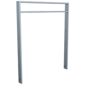 Verzinkte fietsbeugel BD703 met tussenligger, 1000 mm, koker 80x20 mm.