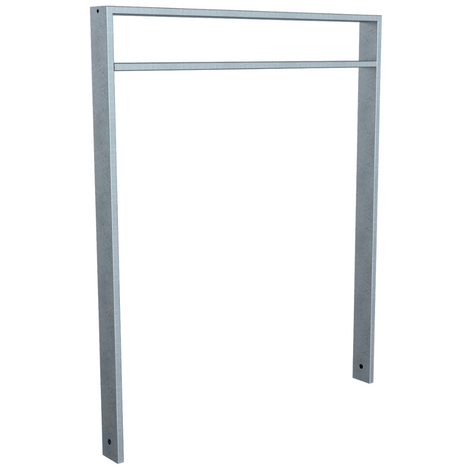 Verzinkte fietsbeugel BD703 met tussenligger, 1000 mm, koker 80x20 mm.