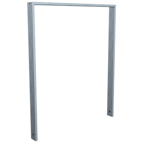 Verzinkte fietsbeugel design, koker 80x20 mm, 1000 mm breed, zonder tussenligger.