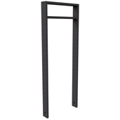 Antraciet DB 703 fietsbeugel, koker 80x20 mm, met tussenligger, 450 mm, fijn structuur.