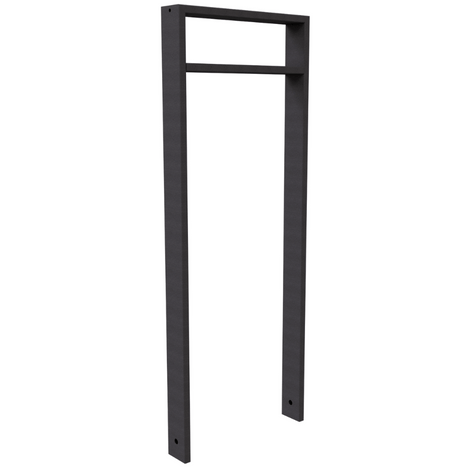 Antraciet DB 703 fietsbeugel, koker 80x20 mm, met tussenligger, 450 mm, fijn structuur.