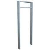 Verzinkte fietsbeugel design BD703 met tussenligger, koker 80x20 mm, 450 mm breed.
