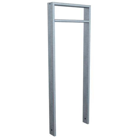 Verzinkte fietsbeugel design BD703 met tussenligger, koker 80x20 mm, 450 mm breed.