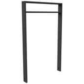 Antraciet DB 703 fietsbeugel, 750 mm, met tussenligger, koker 80x20 mm, fijn structuur.