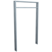Verzinkte fietsbeugel design BD703 met tussenligger, koker 80x20 mm, 750 mm breed.