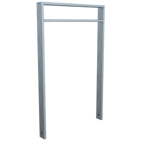 Verzinkte fietsbeugel design BD703 met tussenligger, koker 80x20 mm, 750 mm breed.