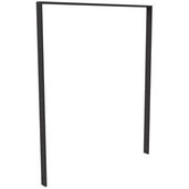 Antraciet DB 703 fietsbeugel van plat staal 50x12 mm, 1000 mm breed, zonder tussenligger.