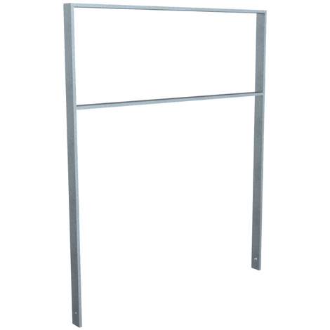 Verzinkte fietsbeugel BD703 van plat staal 50x12 mm, 1000 mm breed, met tussenligger.