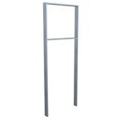 Verzinkte fietsbeugel BD703 van plat staal 50x12 mm met tussenligger, 450 mm breed.