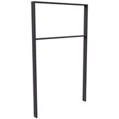 Antraciet fietsbeugel BD703 van plat staal 50x12 mm, met tussenligger, 750 mm.