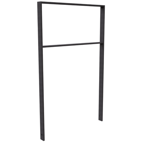 Antraciet fietsbeugel BD703 van plat staal 50x12 mm, met tussenligger, 750 mm.