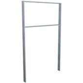Verzinkte fietsbeugel BD703 van plat staal 50x12 mm, 750 mm breed, met tussenligger.