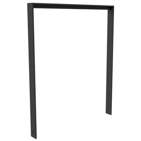 Antraciet DB 703 fietsbeugel van plat staal 80x15 mm, 1000 mm lang, met fijn structuur.