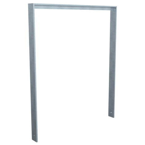 Verzinkte fietsbeugel BD703 van plat staal 80x15 mm, 1000 mm hoog, met montagegaten.
