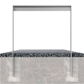 Verzinkte fietsbeugel BD703 van plat staal 80x15 mm, strak design, ingegraven in de grond.