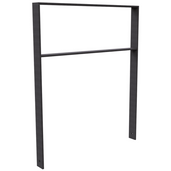 Antraciet stalen fietsbeugel BD703, plat staal 80x12 mm, met tussenligger, 1000 mm breed.