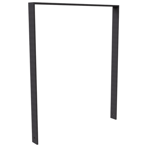 Antraciet BD703 fietsbeugel van plat staal 80x12 mm, 1000 mm, met fijn structuur.