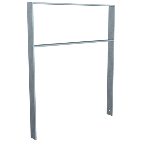 Verzinkte fietsbeugel BD703 van plat staal 80x12 mm, 1000 mm, met tussenligger.