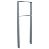 Verzinkte fietsbeugel BD703 van plat staal 80x12 mm, met tussenligger, 450 mm breed.