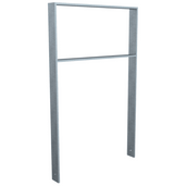 Verzinkte fietsbeugel van plat staal 80x12 mm, 750 mm breed, met tussenligger.