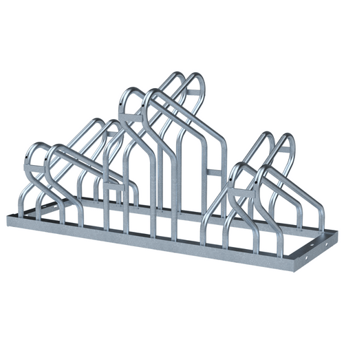 Fietsenrek dubbelzijdig | Verzinkt staal | Voor 6 tot 12 fietsen