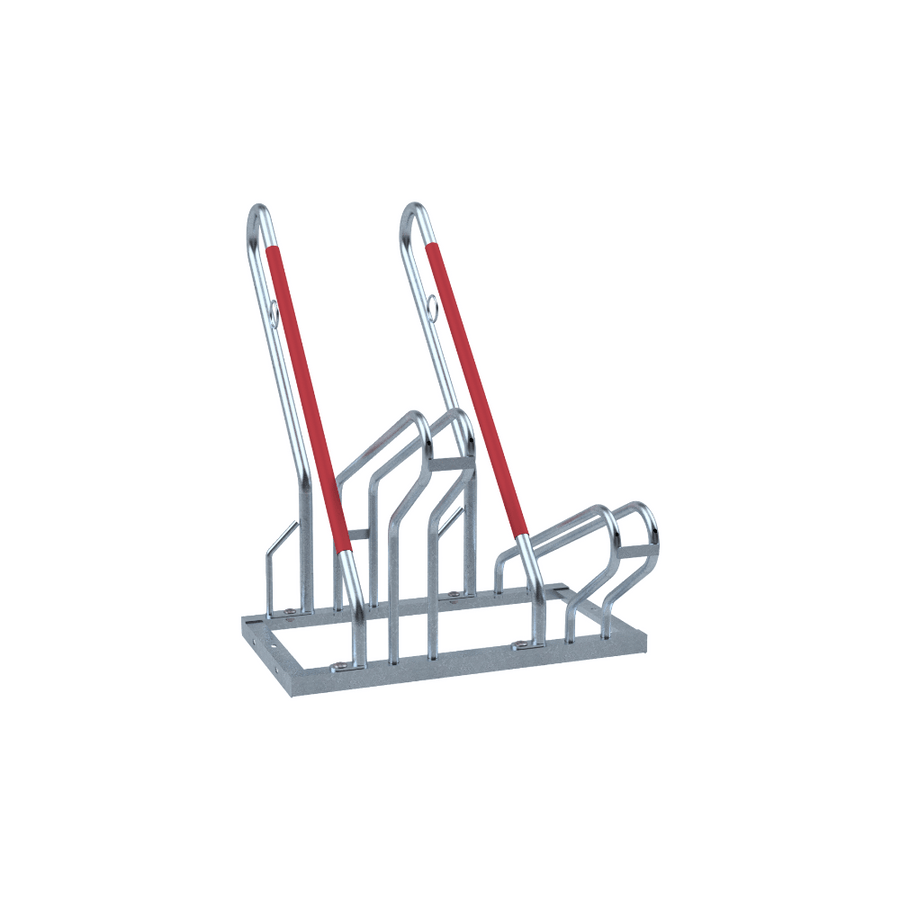 Fietsenrek met aanleunbeugel | Verzinkt staal | Voor 2 tot 6 fietsen