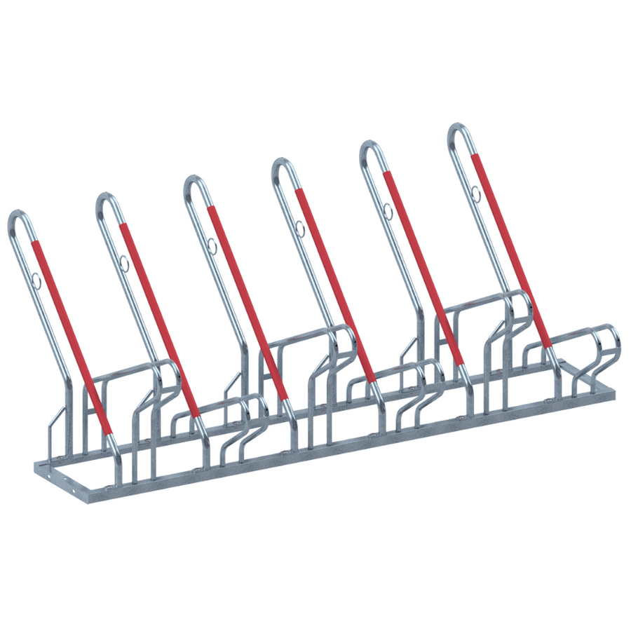 Fietsenrek met aanleunbeugel | Verzinkt staal | Voor 2 tot 6 fietsen