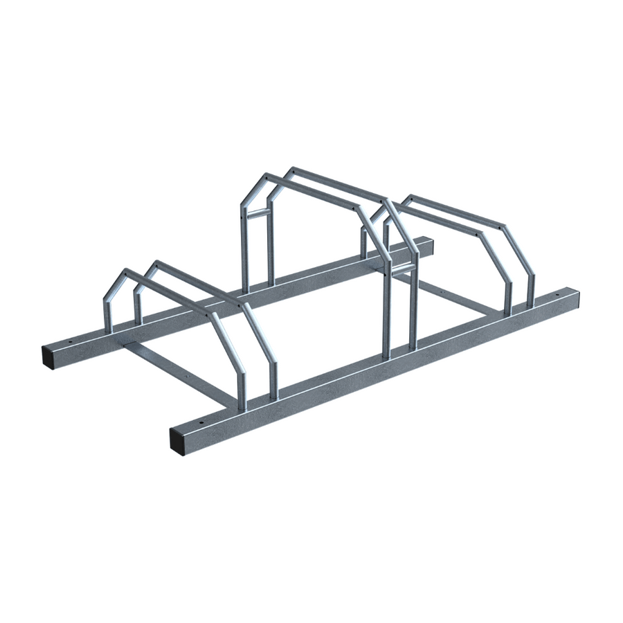 Fietsenrek rij-systeem | Verzinkt staal of Zwart | Elementen voor 2 tot 4 fietsen