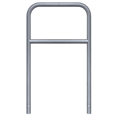 Verzinkt stalen fietssluis hek (Ø48 mm) voor in beton verankering, grijs.